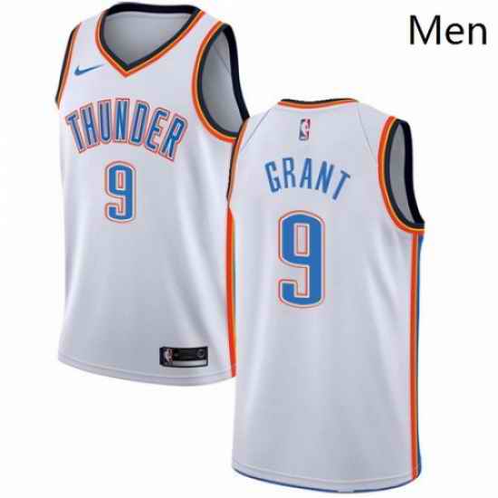 Mens Nike Oklahoma City Thunder 9 Jerami Grant Authentic White Home NBA Jersey Association Edition